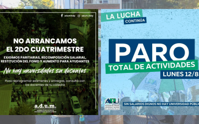 ADUM y APU comenzaron el «paro total de actividades» en la Universidad Nacional de Mar del Plata