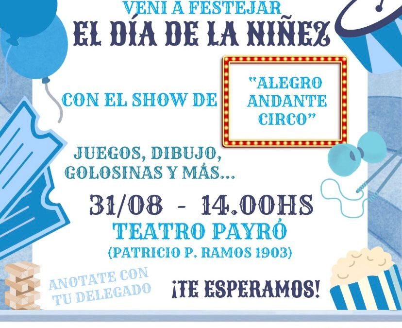 UPCN anunció el festejo por el Día de la Niñez para hijos e hijas de sus afiliados y afiliadas