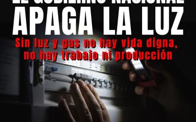 Comunicado inter-sindical y de organizaciones civiles: «El gobierno nacional apaga la luz».