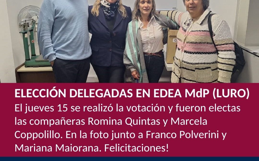 Luz y Fuerza Mar del Plata realizó la elección de delegados en EDEA – Luro