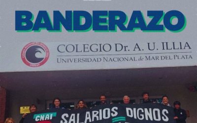 En reclamo por sus salarios, APU realizó un Banderazo en diferentes sectores de la Universidad Nacional de Mar del Plata