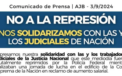 La Asociación Judicial Bonaerense se solidarizó con los trabajadores reprimidos en el edificio de la Corte Suprema