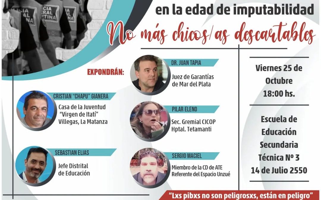 CTA Autónoma convoca al Conversatorio «No a la baja en la edad de imputabilidad: No más chicos y chicas descartables»