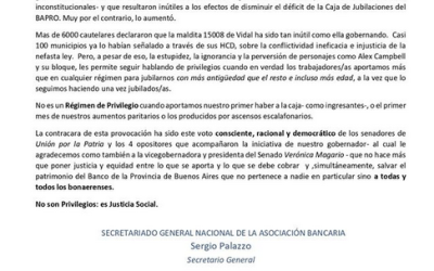 La Bancaria aseguró estar «a un paso de una reparación histórica» tras el proyecto de Kicillof para modificar «la maldita Ley 15.008»