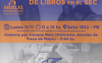 El Sindicato de Empleados de Comercio junto a Abuelas de Plaza de Mayo – Mar del Plata realizarán una «Suelta Solidaria de libros»