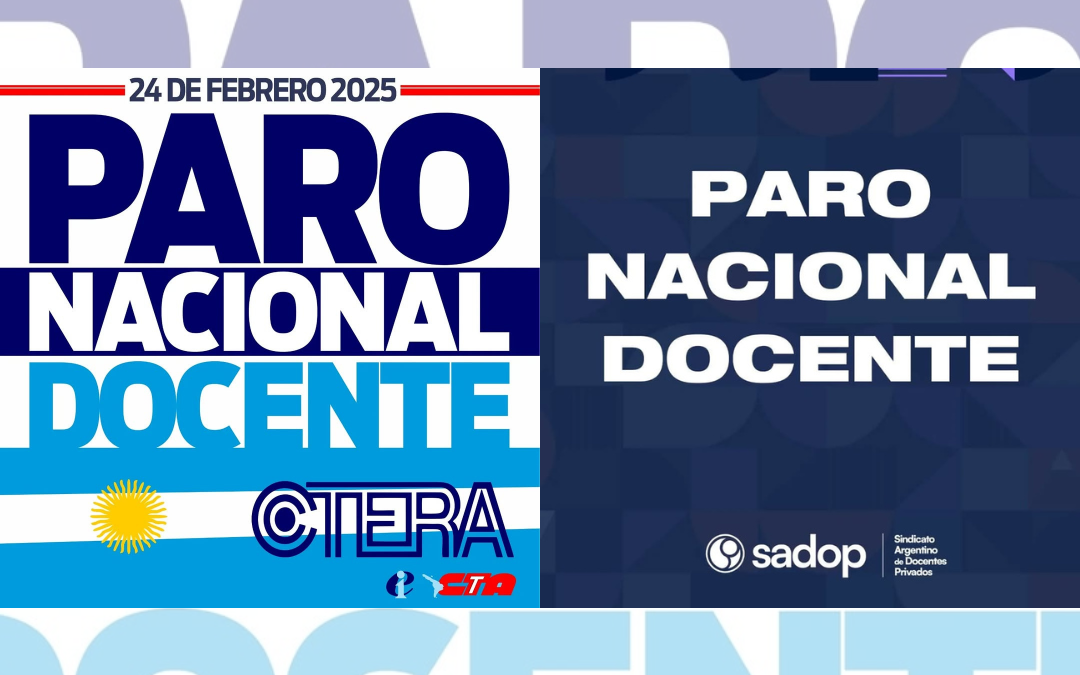 Los gremios docentes marplatenses SUTEBA y SADOP anunciaron su adhesión al Paro Nacional convocado para este 24 de Febrero