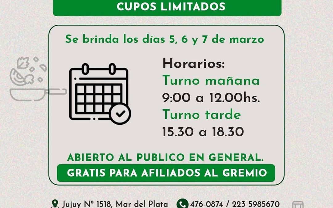 STARPYH realizará un Curso de Manipulación de Alimentos gratuito para sus afiliados y abierto al público en general