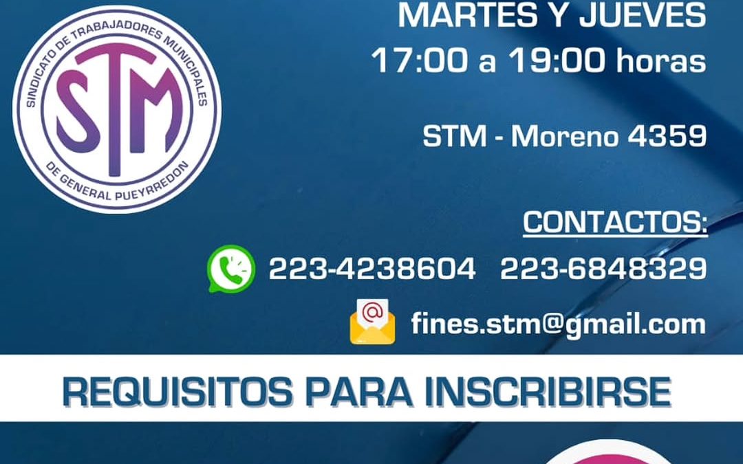 El Sindicato de Trabajadores Municipales abrirá una comisión del Plan FINES para que sus afiliados completen estudios secundarios
