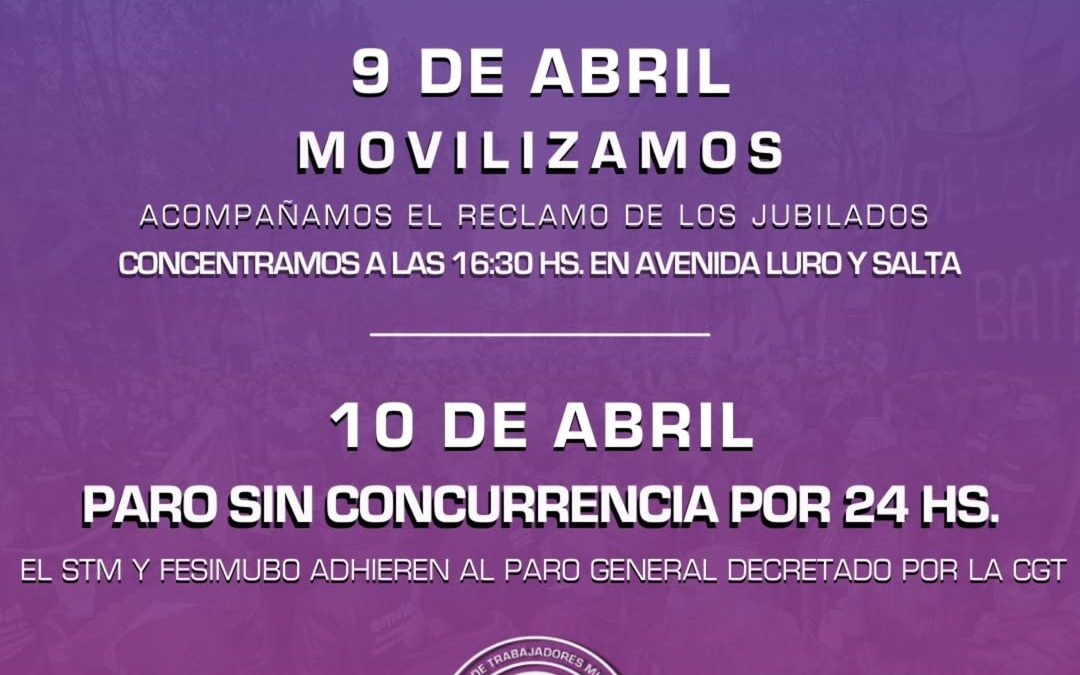 El Sindicato de Trabajadores Municipales se sumará a la «acción gremial de 36 horas en defensa del salario y los jubilados»