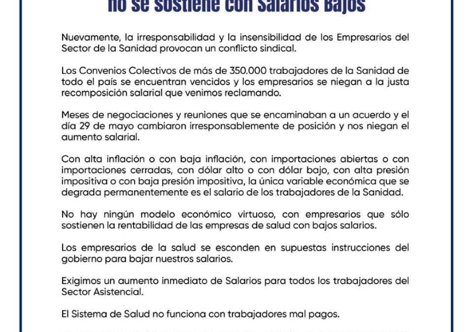 ATSA Mar del Plata denunció que «el sistema de salud no se sostiene con sueldos de miseria» en sintonía con su Consejo Directivo Nacional