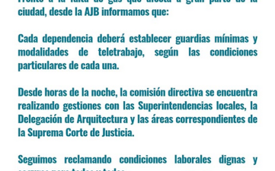Ante la crisis de falta de gas en Mar del Plata la Asociación Judicial Bonaerense anunció un «Plan de Contingencia»