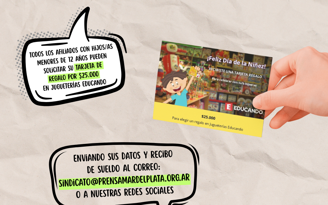 Convenio entre el Sindicato de Prensa de Mar del Plata y Jugueterías Educando para acompañar el festejo por el Día de la Niñez