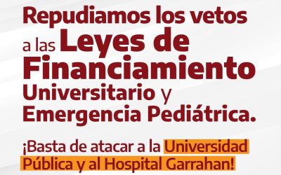 CICOP repudió los vetos presidenciales contra la Ley de Financiamiento Universitario y la Ley de Emergencia Pediátrica