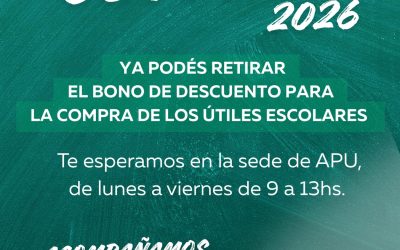 APU anunció que sus trabajadores y trabajadoras ya pueden retirar el Bono de descuento de la Ayuda Escolar 2026 junto a Librería Oxford
