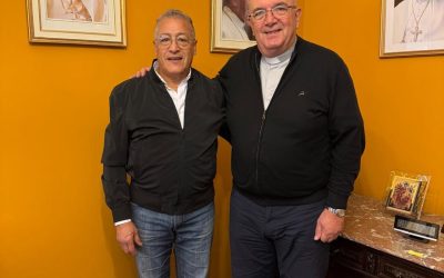 El Obispo de Mar del Plata, Monseñor Giobando, recibió al Secretario General de Pasteleros, José García, en una positiva reunión institucional