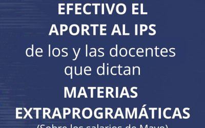 SADOP Provincia de Buenos de Aires anunció «la efectividad del aporte al IPS de docentes que dictan materias extraprogramáticas»